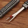 Vintage Carved Metal Seam Ripper with Safety Cover - Antique Stitch Unpicker & Thread Remover for Cross Stitch Mistakes tapestrymarket