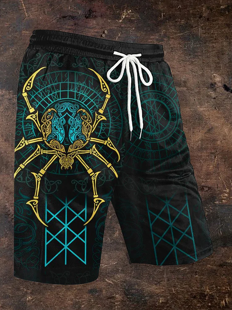Herren-Shorts mit Viking-Print