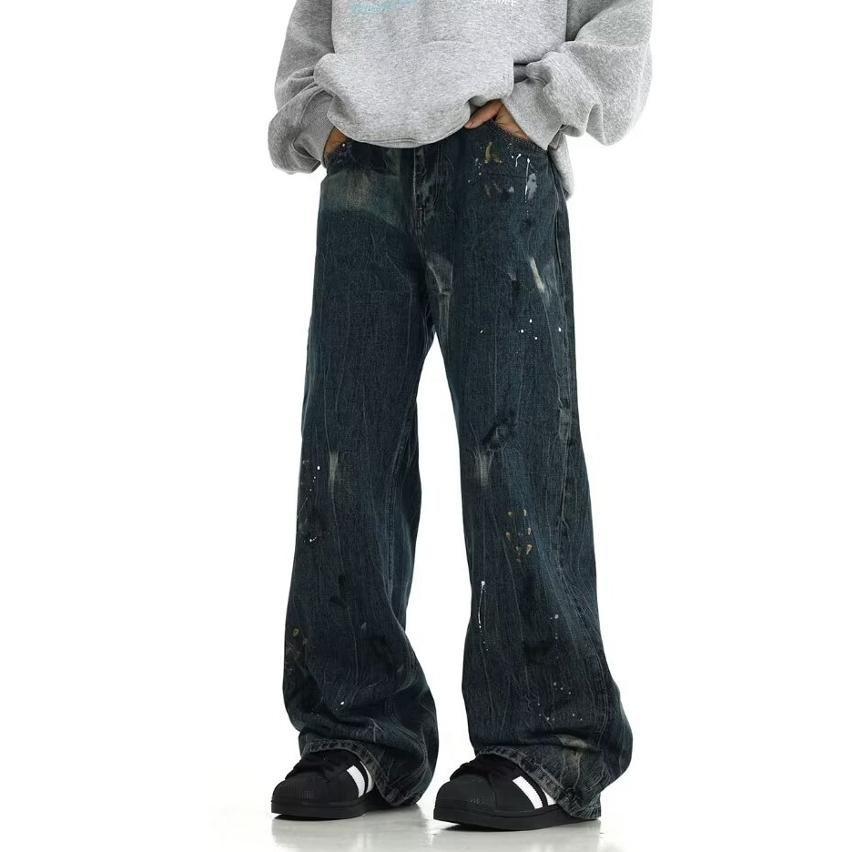 Sopula Men's Stylish Casual Distressed Washed Ink Street Jeans - SOPULA