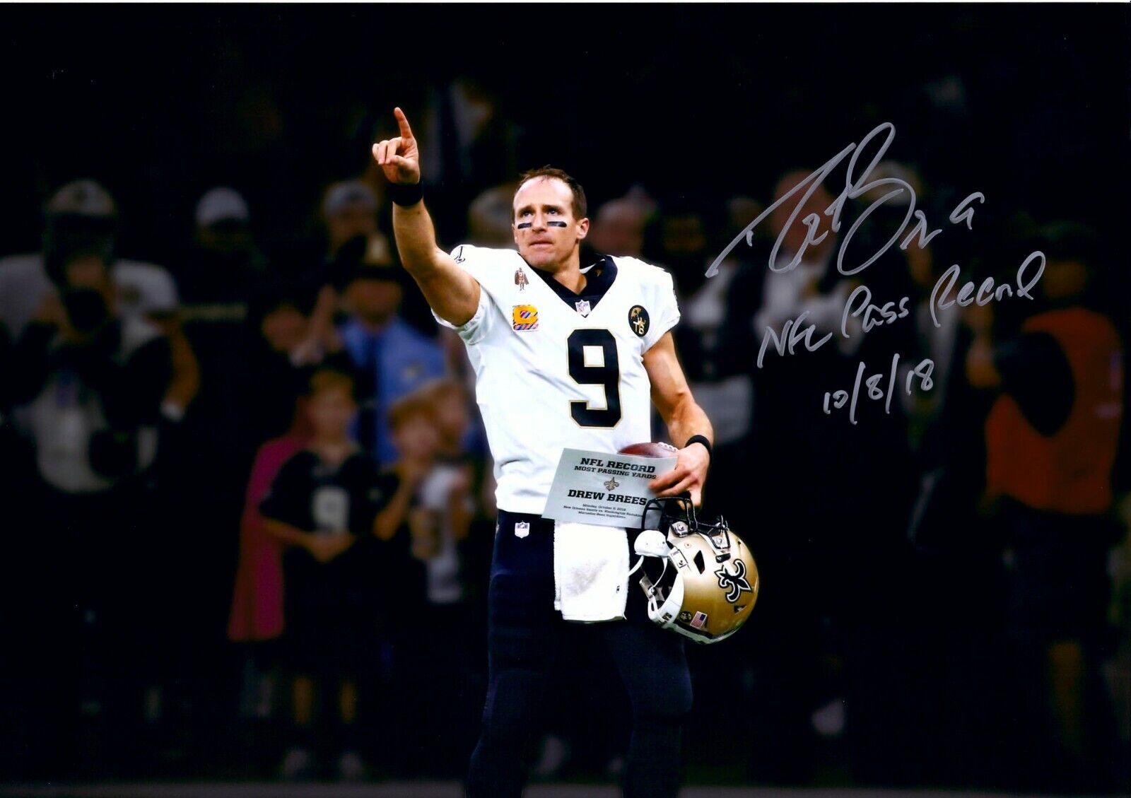 DREW BREES Autographed Signed 8x10 Photo Poster painting Saints Record Breaking REPRINT