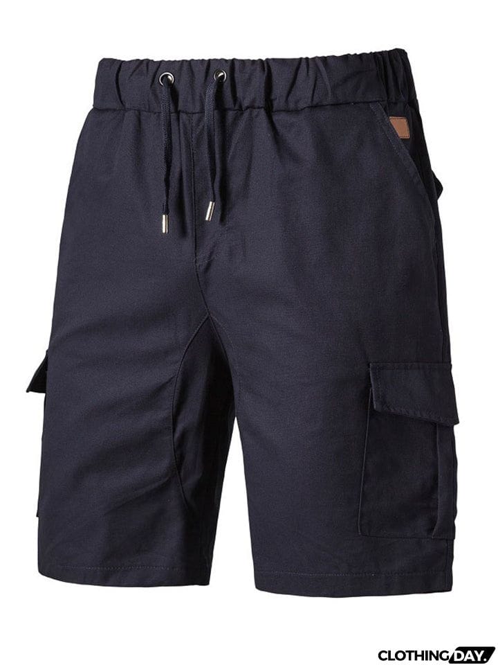 Men's Casual Multi Pockets Summer Sports Loose Drawstring Shorts