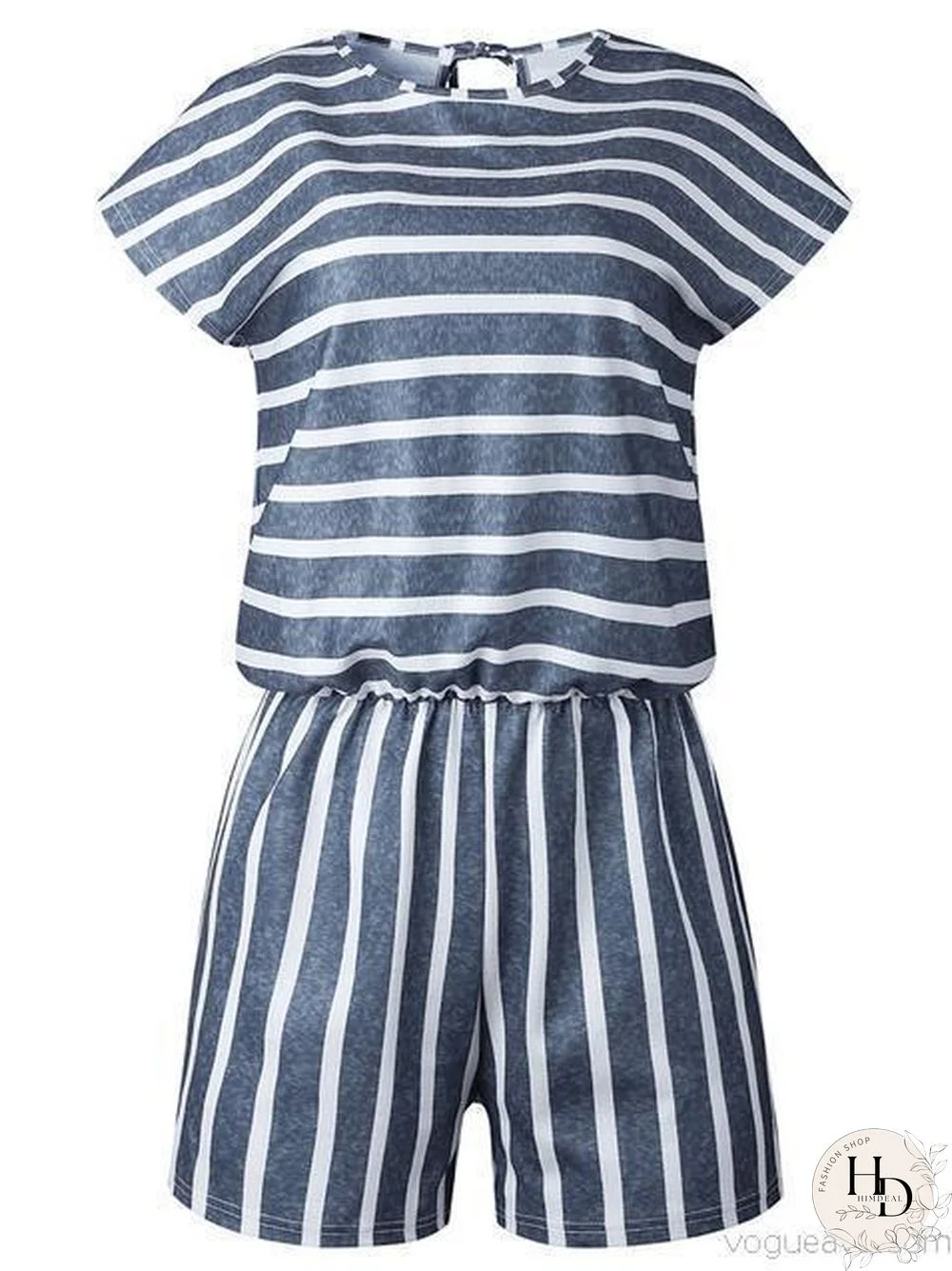 Stripes Print Casual Romper