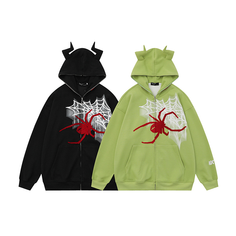 Sopula Aelfric Eden Horn Design Flocking Spider Hoodie