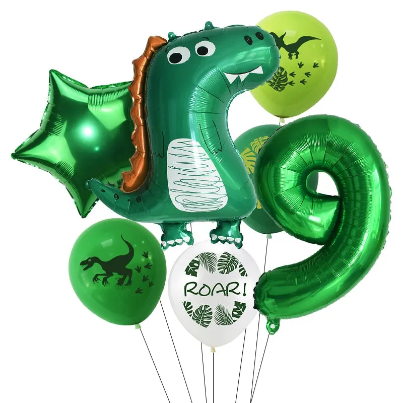 Dinosaur Party Balloon Dinosaur Birthday Party Foil Number Balloons Kids Wild Animal Jungle Birthday Party Decorations Globos