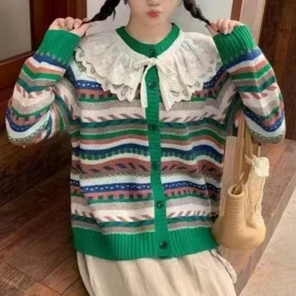 Chicfifth Sweater Women Winter Long Sleeve High Quality Autumn Vintage Top Knitted Cardigan