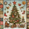 (Stamped/Counted) Christmas Tree And House-11CT Cross Stitch 50*50cm/19.69*19.69in