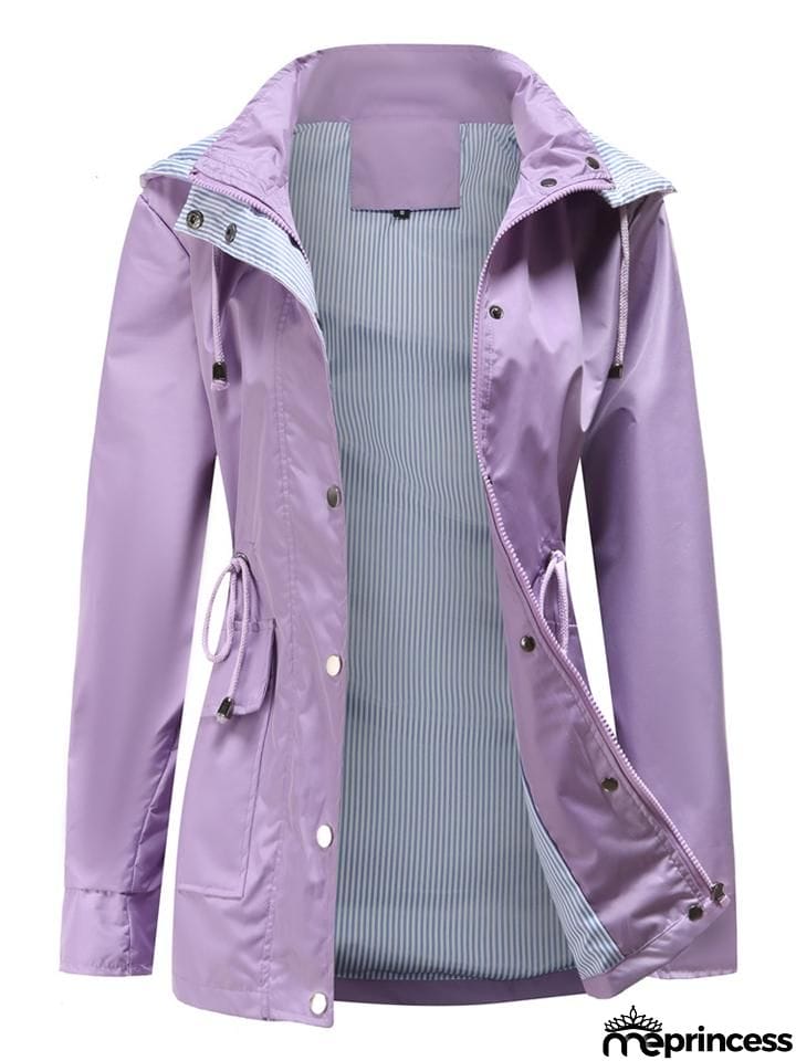 Women's Fashionable Casual Zipper Windbreaker Coat