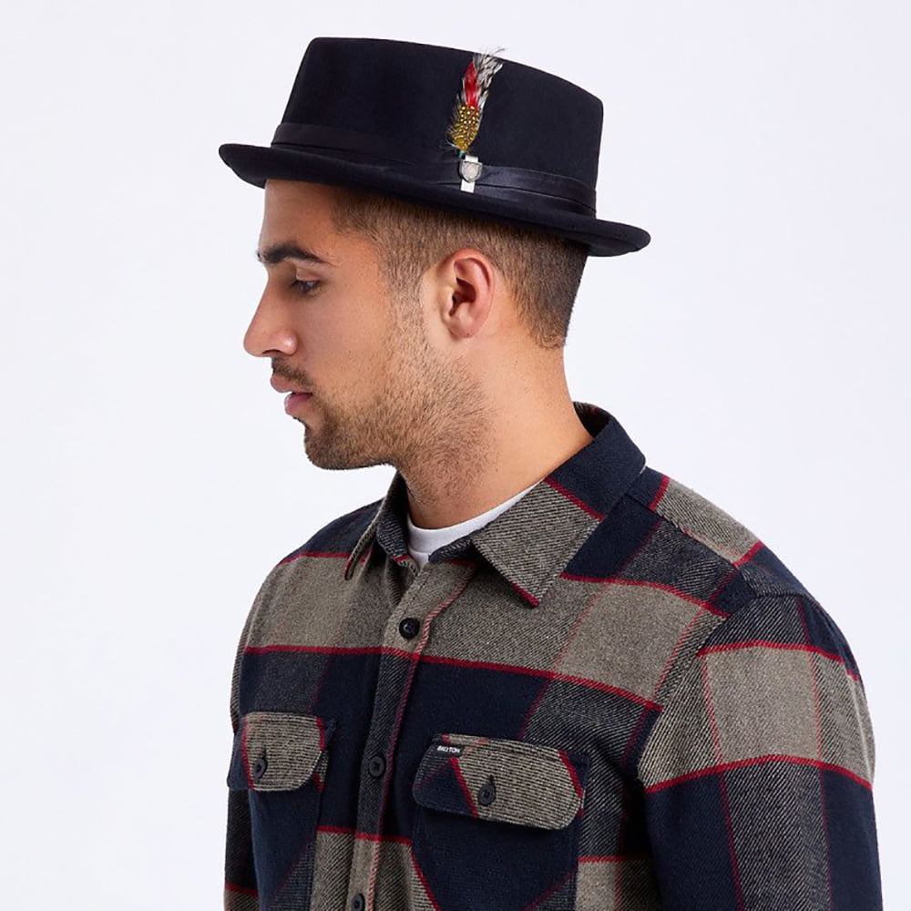 Brixton Hats Stout Wool Felt Pork Pie Hat - Black