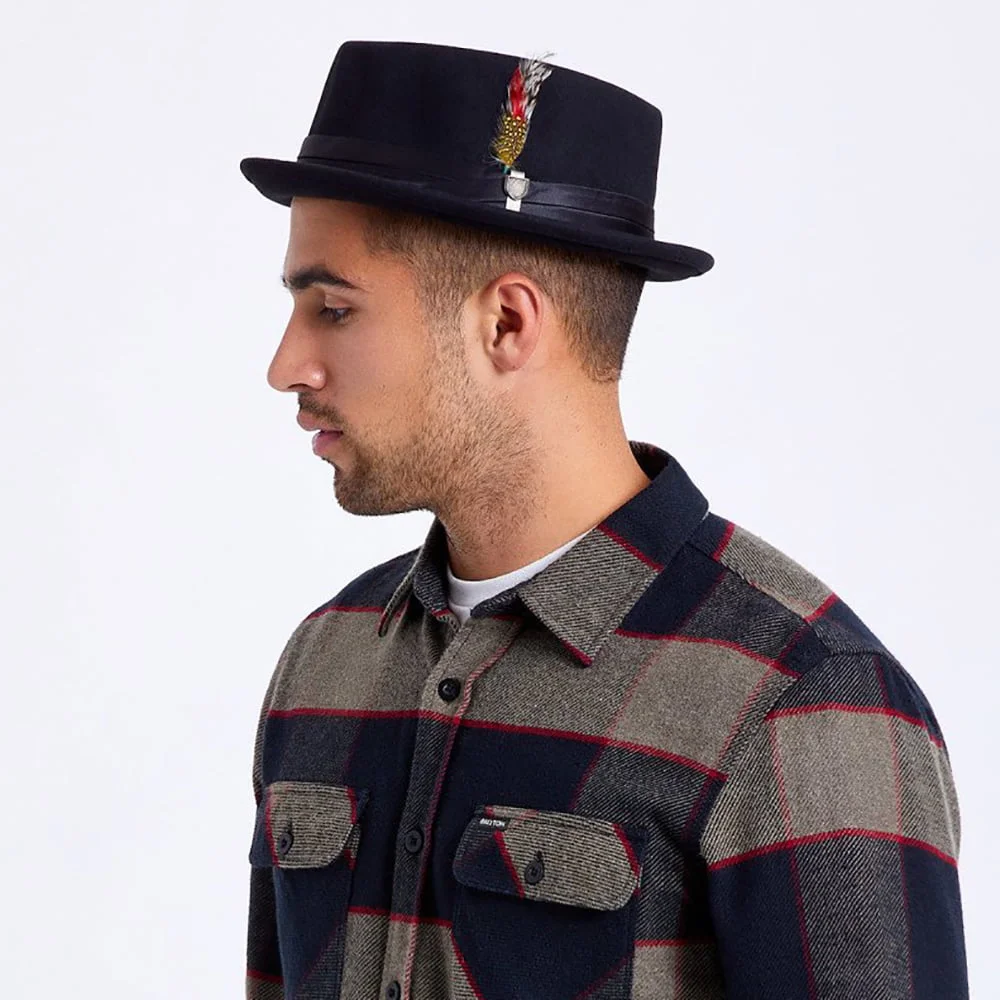 Brixton Hats Stout Wool Felt Pork Pie Hat - Black