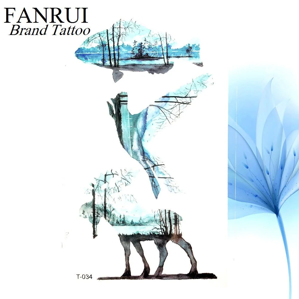 Chinese Black Dragon Temporary Tattoo Stickers Men Body Arm Art Painting Fake Tattoo Cloud Forest Tatto Tribal Boys Hands Chest