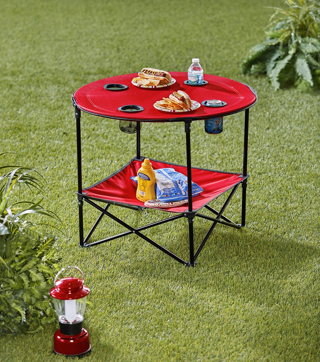 Portable Folding Picnic Table with Bench Storage for Tailgating