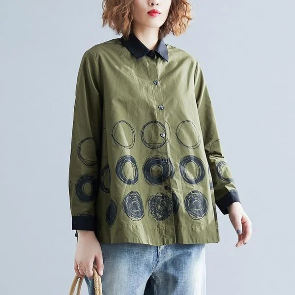 omychic cotton linen autumn vintage plus size Casual loose shirt women elegant blouse 2020 clothes ladies tops streetwear