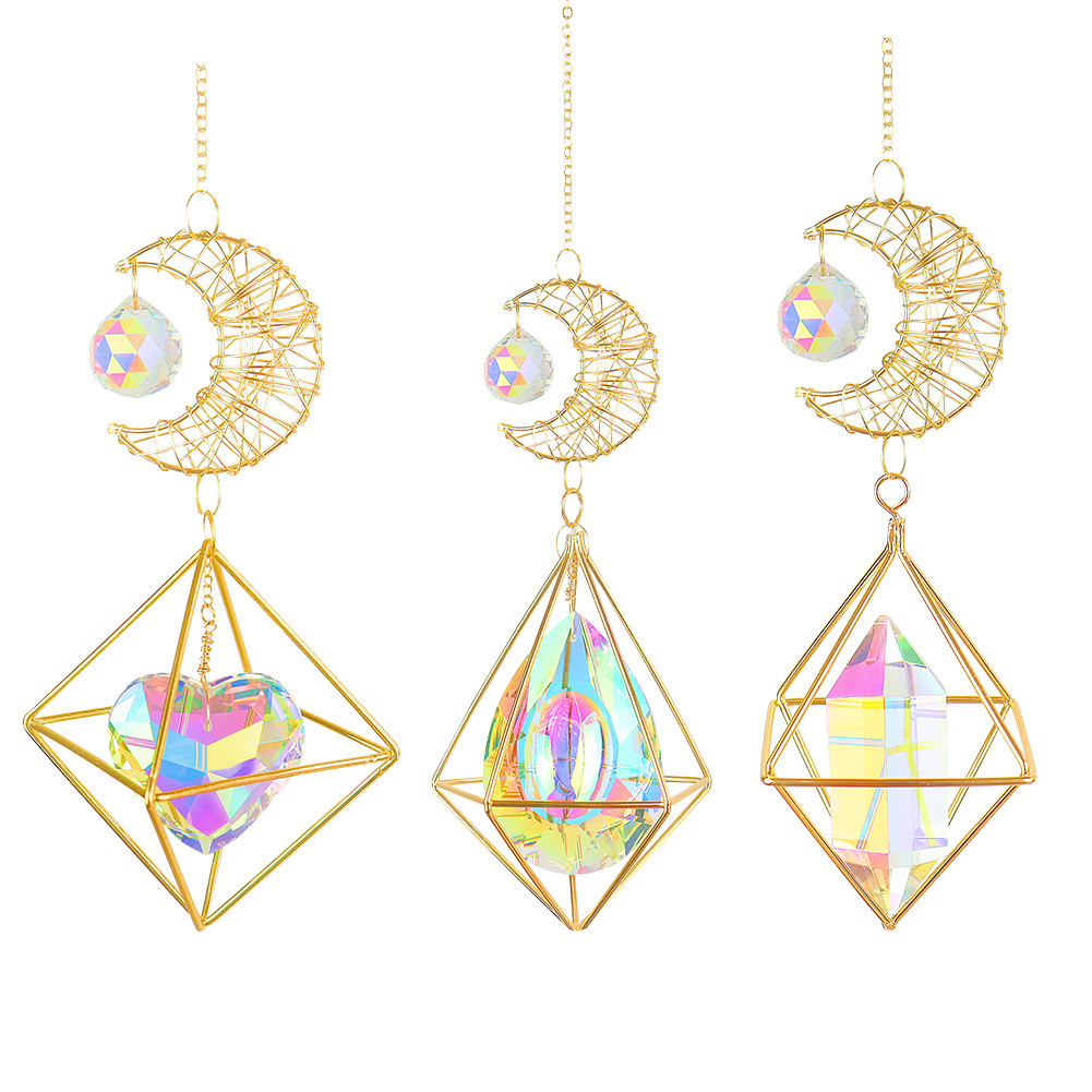 Radiant Elegance Crystal Sun Catchers - Harmonic Wind Chimes Series