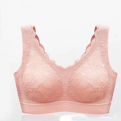 Jerrinut Plus Size Bras For Women Seamless Bra With Gathers Pad Comfortable Bralette Push Up Brassiere Bra Vest Wireless BH