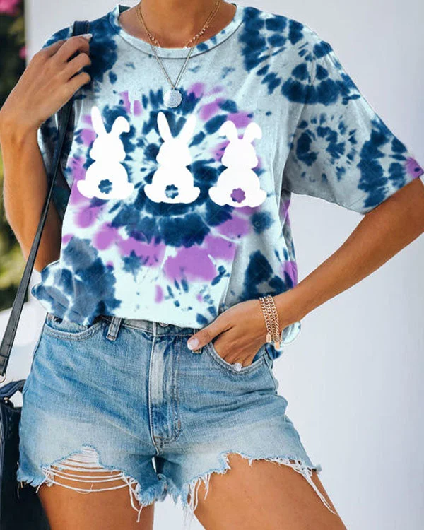 Easter Tie Dye Cute Rabbit Tee