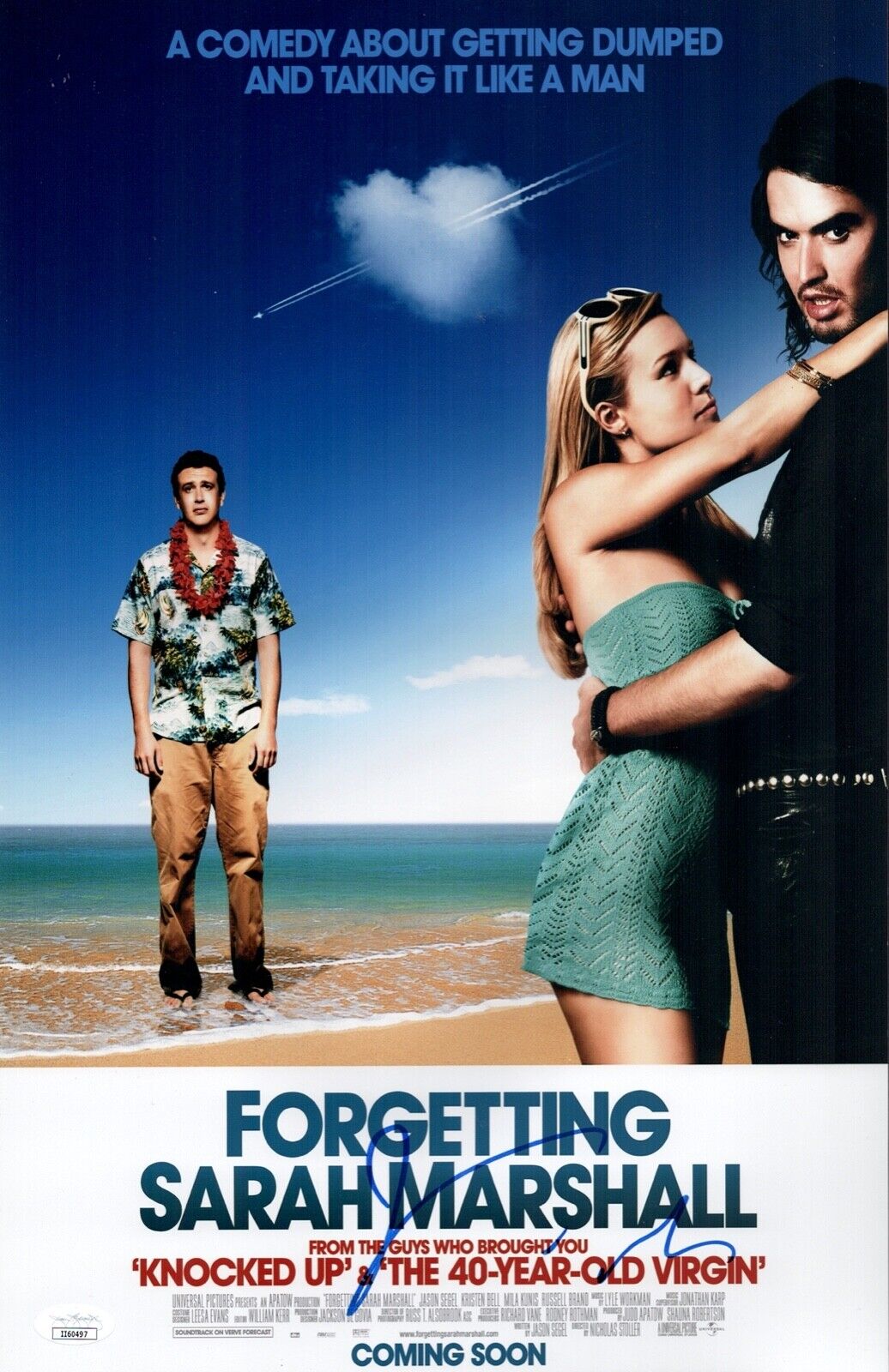 JASON SEGEL Signed FORGETTING SARAH MARSHALL 11x17 Photo Poster painting Autograph JSA COA Cert