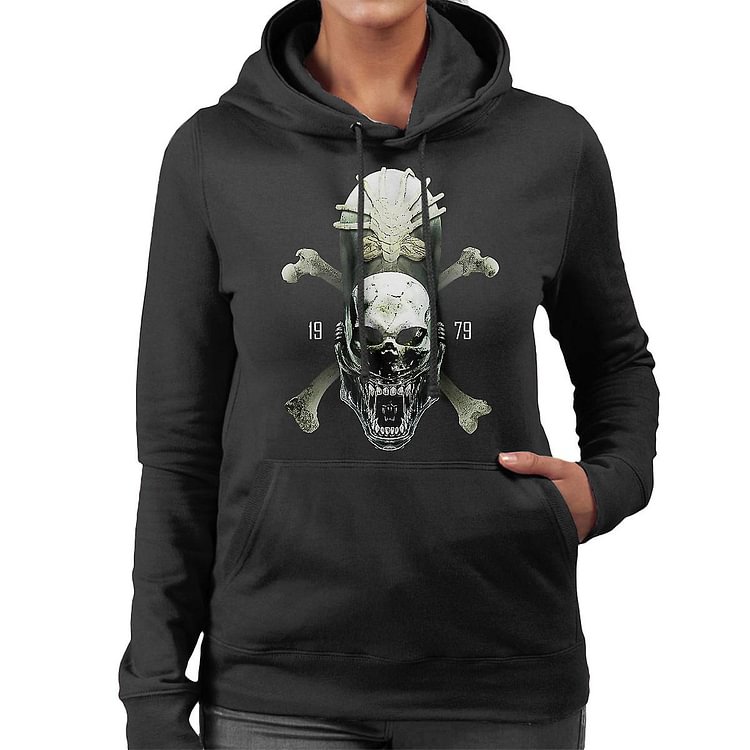 Alien Xenomorph Skull Women's Hooded Sweatshirt