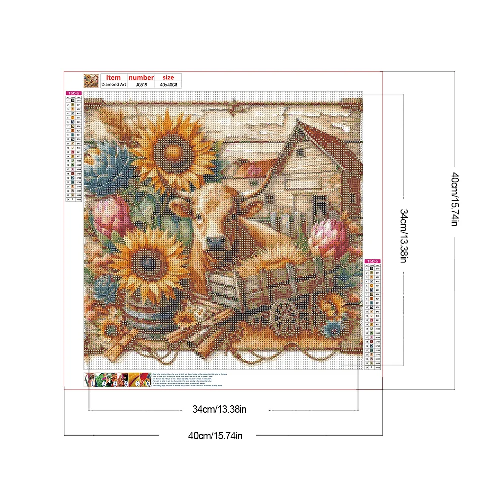 Diamond Painting - Full Round Drill - Farm Cows(Canvas|40*40cm)