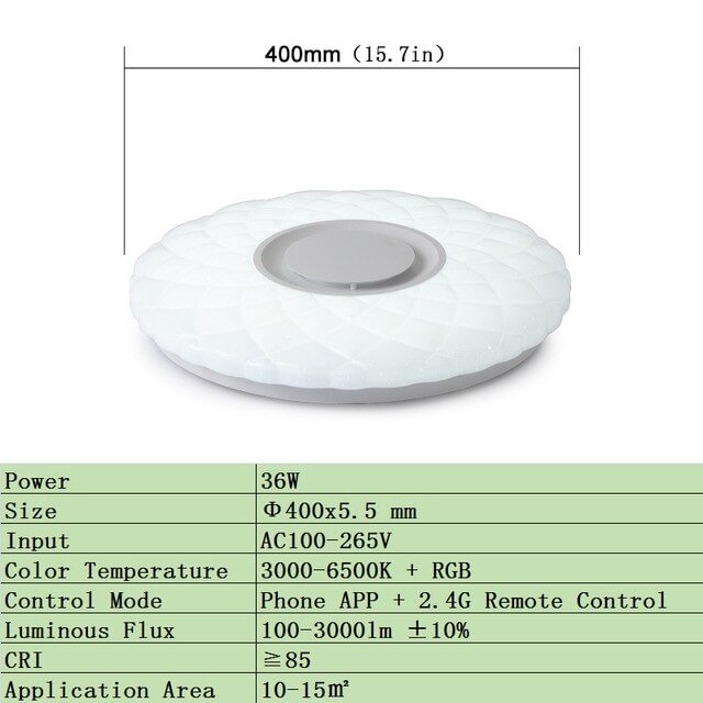 Modern LED Ceiling Lights Home Lighting XU-36W 52W RGB APP Bluetooth Music Light Bedroom Lamps Living Room Smart Ceiling Lamp