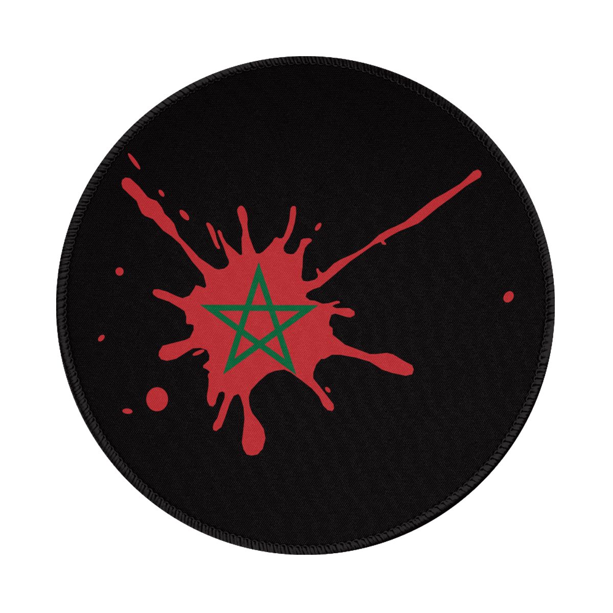 Morocco Ink Spatter Non-Slip Rubber Round Mouse Pad