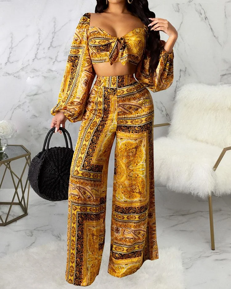 Two-piece Printed Chest Wrap