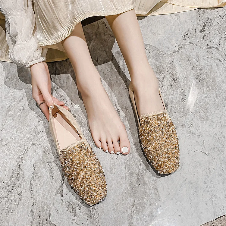 Shallow Breathable Fly-Knit Soft-Soled Shoes