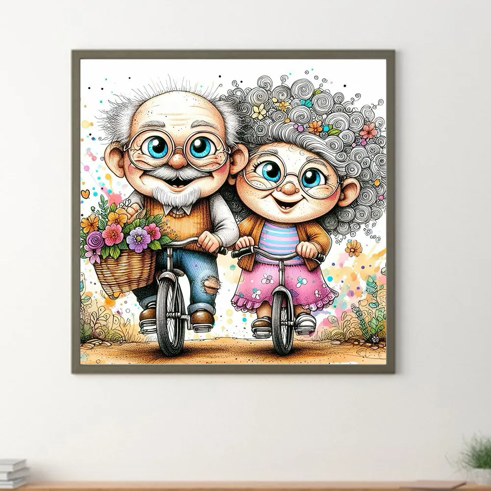 Diamond Painting - Full Round Drill - Old Couple(Canvas|30*30cm)