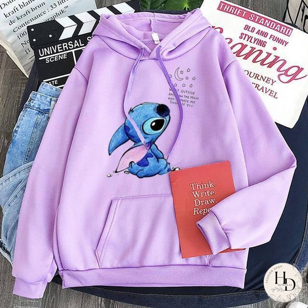 New Hoodie Sweatshirt Women Oversized cartoon Stitch Hoodie couple shirt versatile Sweatshirt Winter Long Sleeve Tops Hoodies