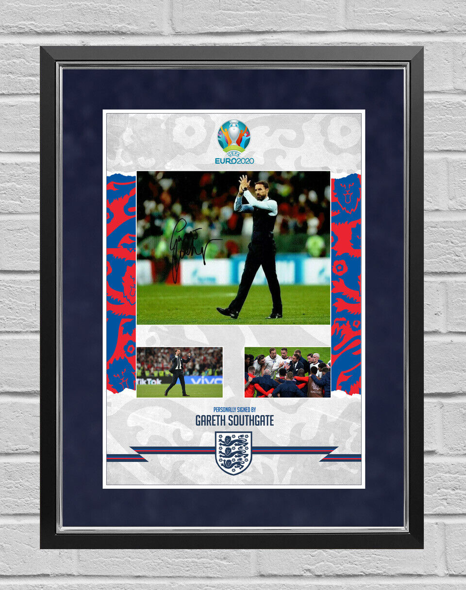 Gareth Southgate Signed & Framed 10X8 Photo Poster painting Mount England Euro 2020 AFTAL COA (C