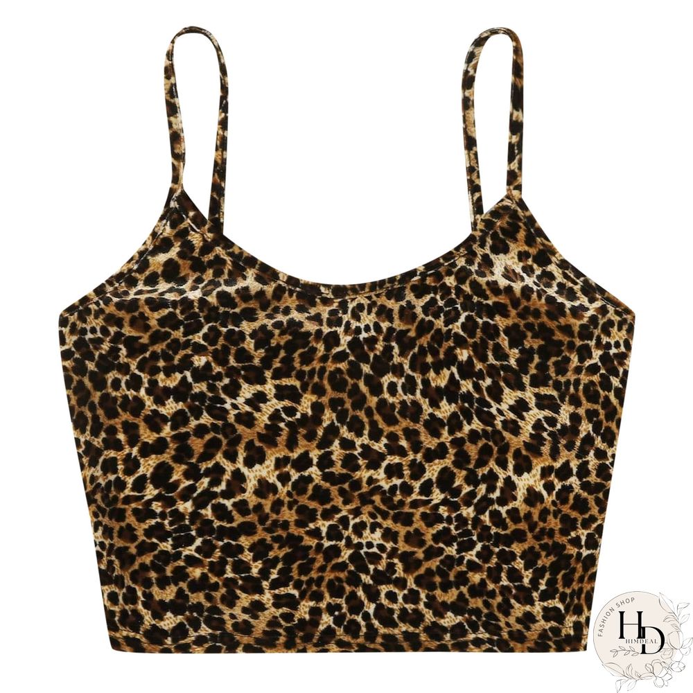 Leopard Women Thin Wild Camis Vest Tank Tops Female Summer Sexy Strap Basic Crop Slim