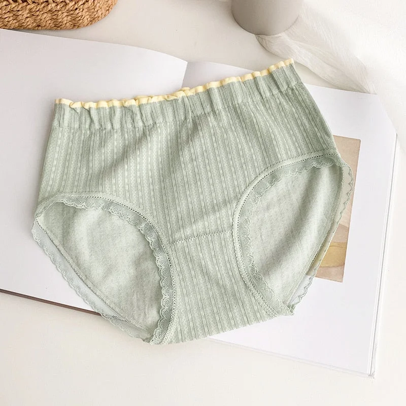 New Women's Cotton Underwear Sexy Lace Panties Fashion Girl Comfort Briefs Middle Waist Seamless Underpants Female Lingerie