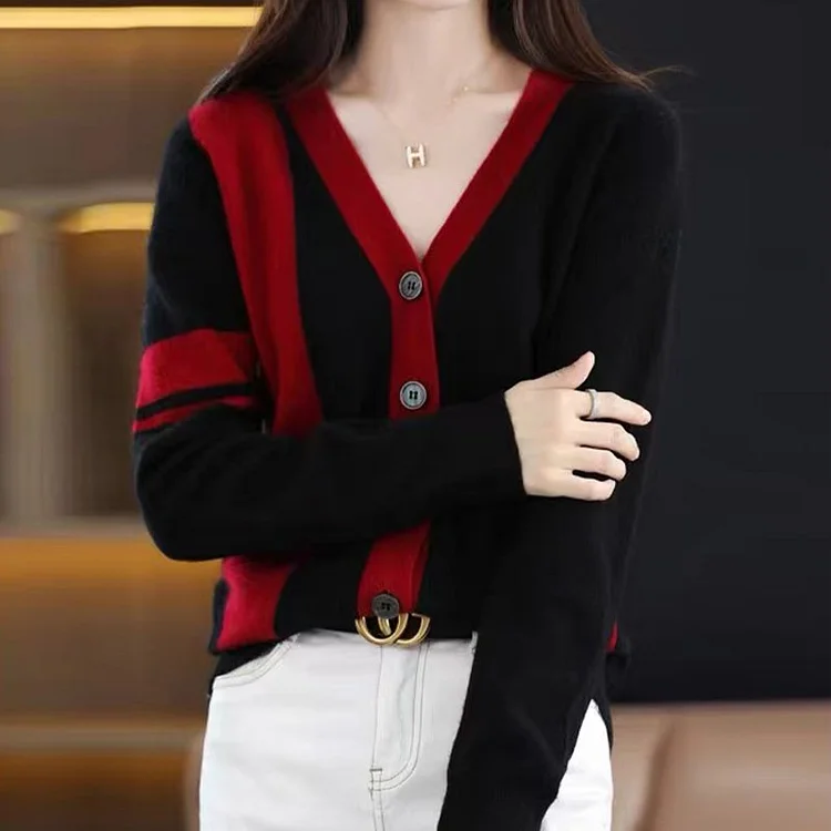 Long Sleeve Color-Block Sweater QueenFunky