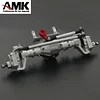 AMK Front and Rear Portal Axle CNC Aluminum Alloy Anodized for 1/10 RC Rock Crawler Axial SCX10 Drivetrain Components Truck Upgrade Parts(Silver,2pcs)