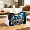 Wolf Dreamcatcher DIY PULeather Diamond Painting Tissue Box for Adults Beginners Gem Art Painting Napkin Holder for Living Room Bedroom Bathroom Table Decor