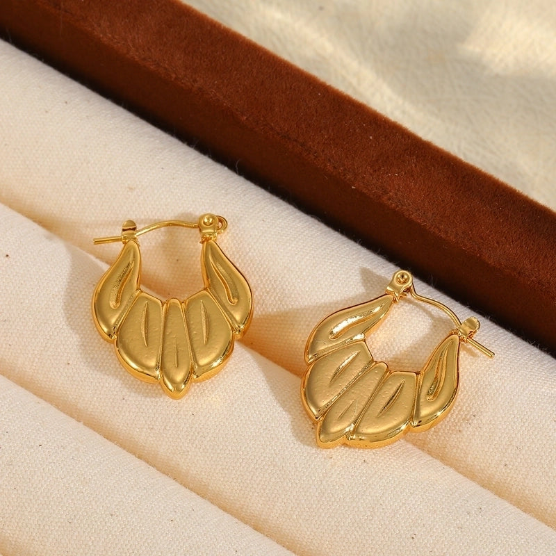 1 Pair Basic Minimalist Heart Shape Plating 304 Stainless Steel 18K Gold Plated Earrings