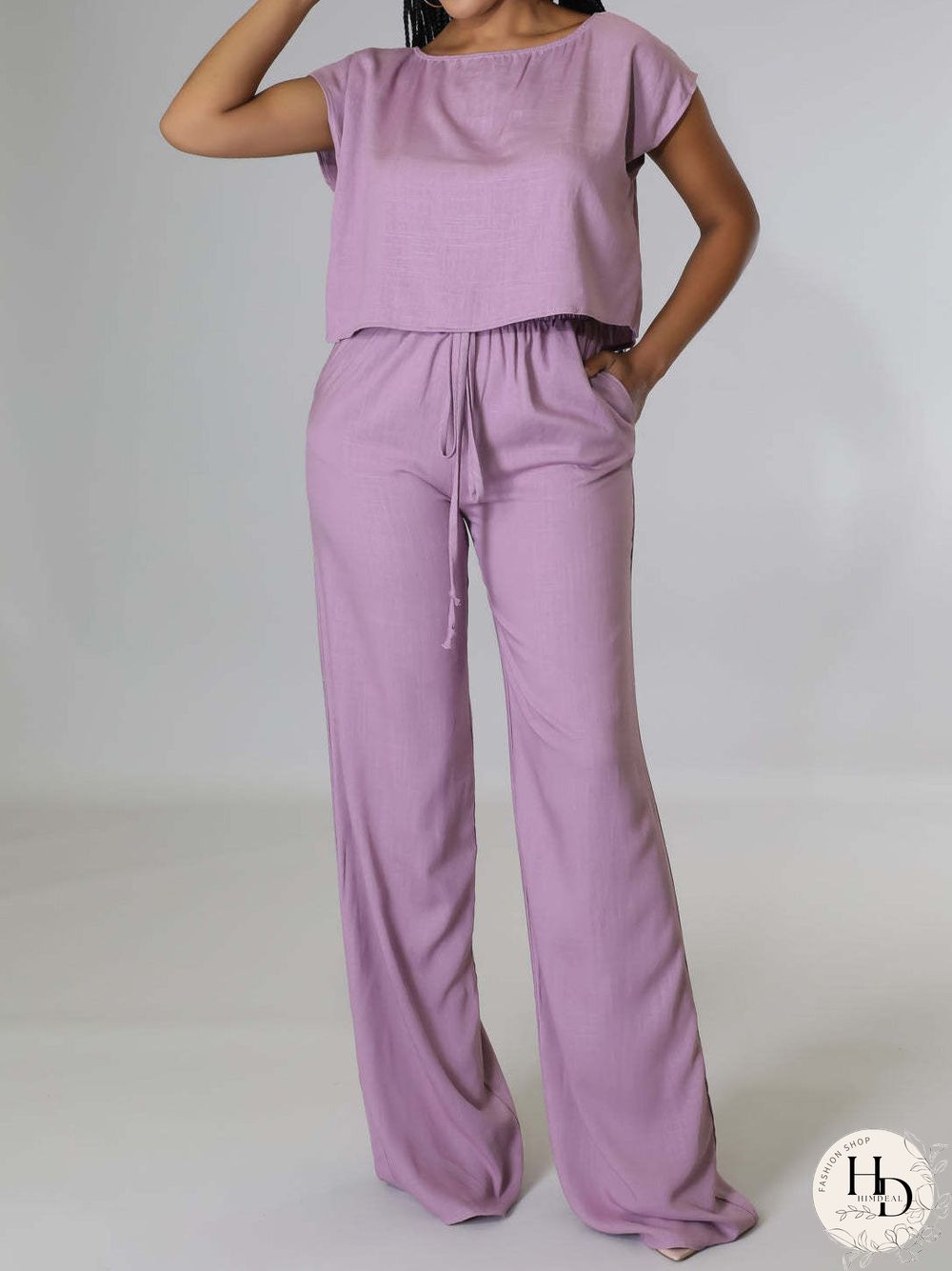 Women'S Sets Short Sleeve T-Shirt & Wide Leg Pants Two Piece Set
