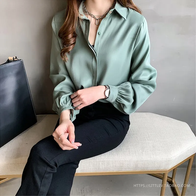 2021 Spring new White Shirt Plus Size 4XL Blouse Casual Loose Women Shirts Fashion Long Sleeve Buttons Women Tops Streetwear