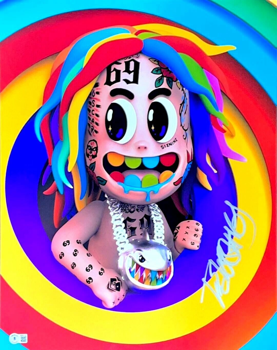 TEKASHI 69 6IX9INE HAND SIGNED AUTOGRAPHED 16X20 Photo Poster painting WITH BECKETT WITNESS COA