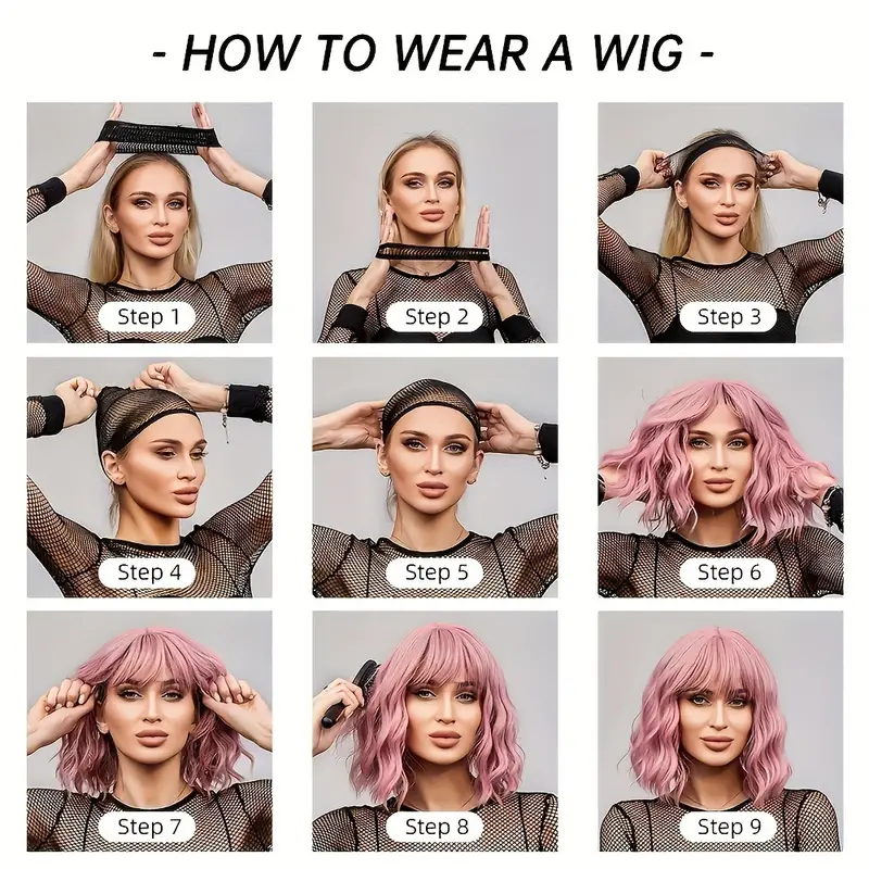 Medium Long Curly Synthetic Wig With Air Bangs Beginners Friendly details 6