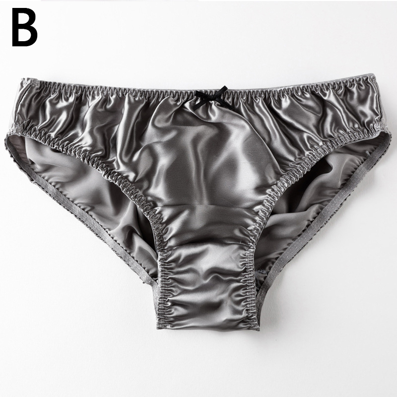 Lidudu Sexy Real Silk Women's Underwear Seamless Panties Female Satin Briefs Comfortable Lingerie Mid Waist Undershorts Plus Size