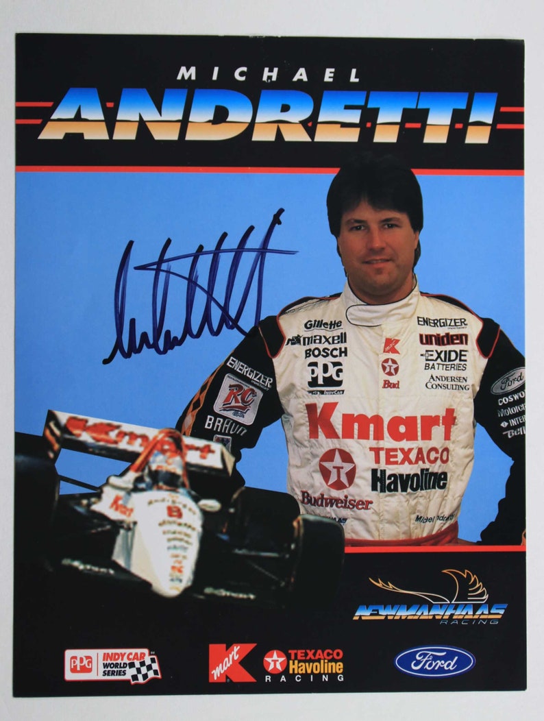 Michael Andretti Signed Autographed Color 8x10 Photo Poster painting - COA Matching Holograms