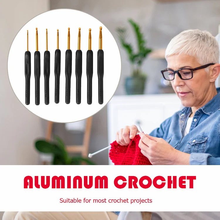 Ergonomic Aluminum Crochet Hooks 