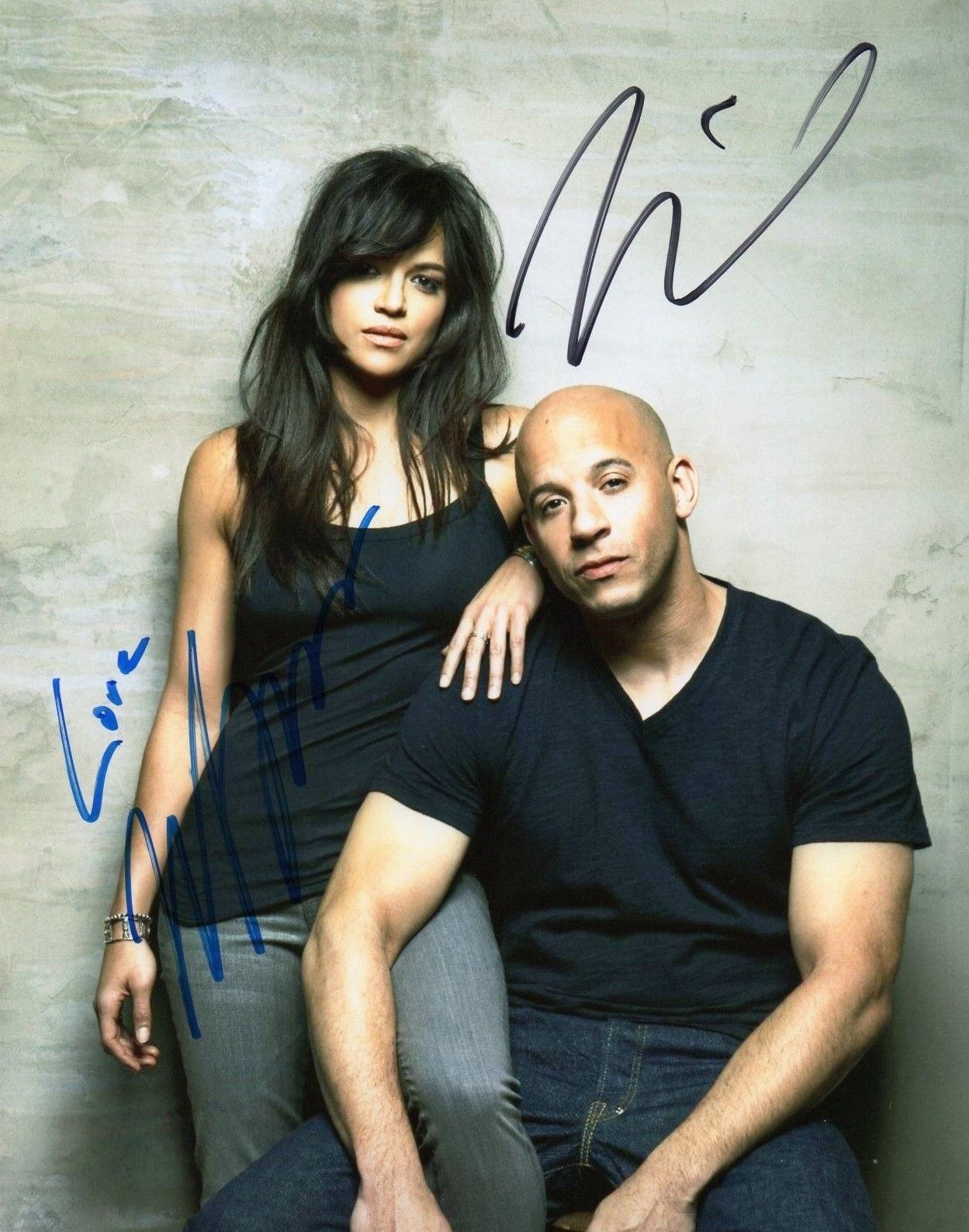 FAST & FURIOUS DIESEL & RODRIGUEZ AUTOGRAPHED SIGNED A4 PP POSTER Photo Poster painting PRINT