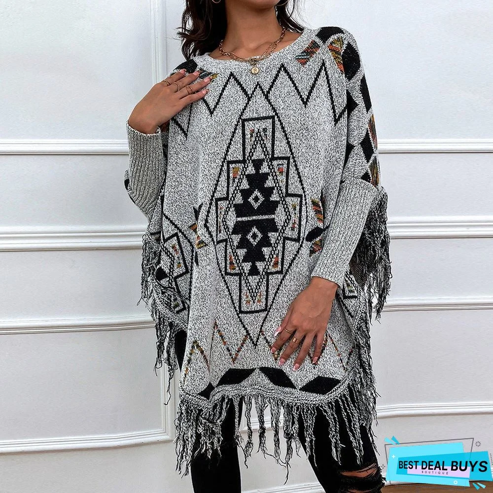 Turtleneck Cape Twill Sweater Pullover Shawl Sweater