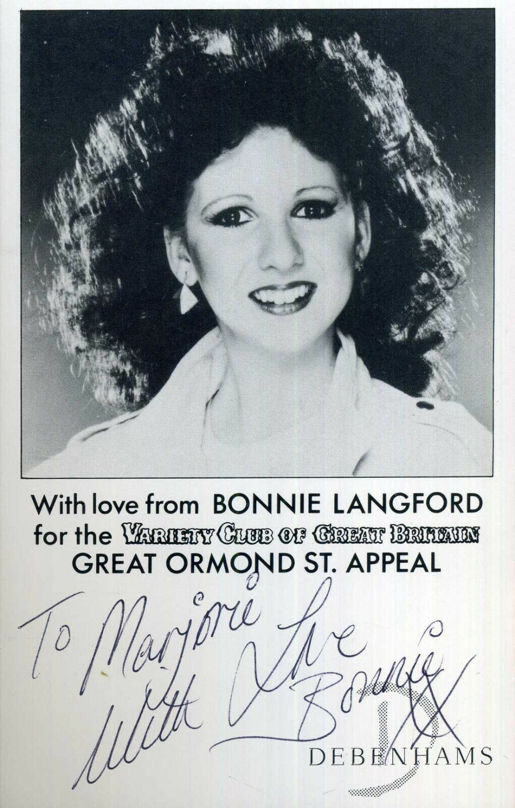 BONNIE LANGFORD Signed Photo Poster paintinggraph - TV, Stage & Film Actress - preprint