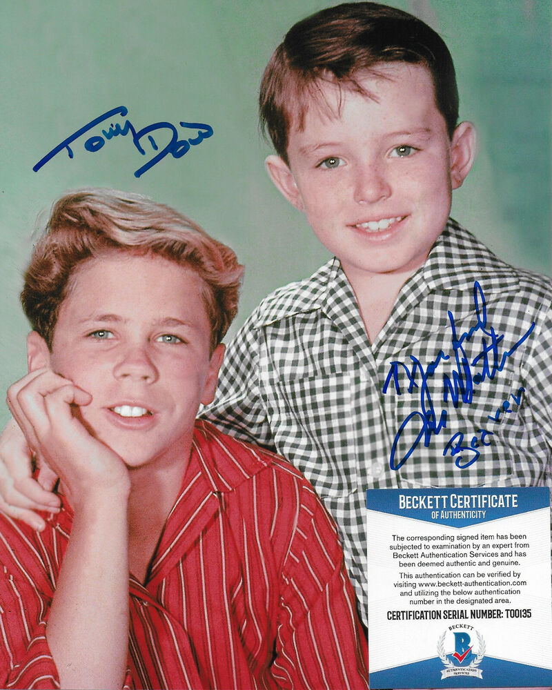 Jerry Mathers/Tony Dow Beaver Original Autographed 8X10 Photo Poster painting w/Beckett #3