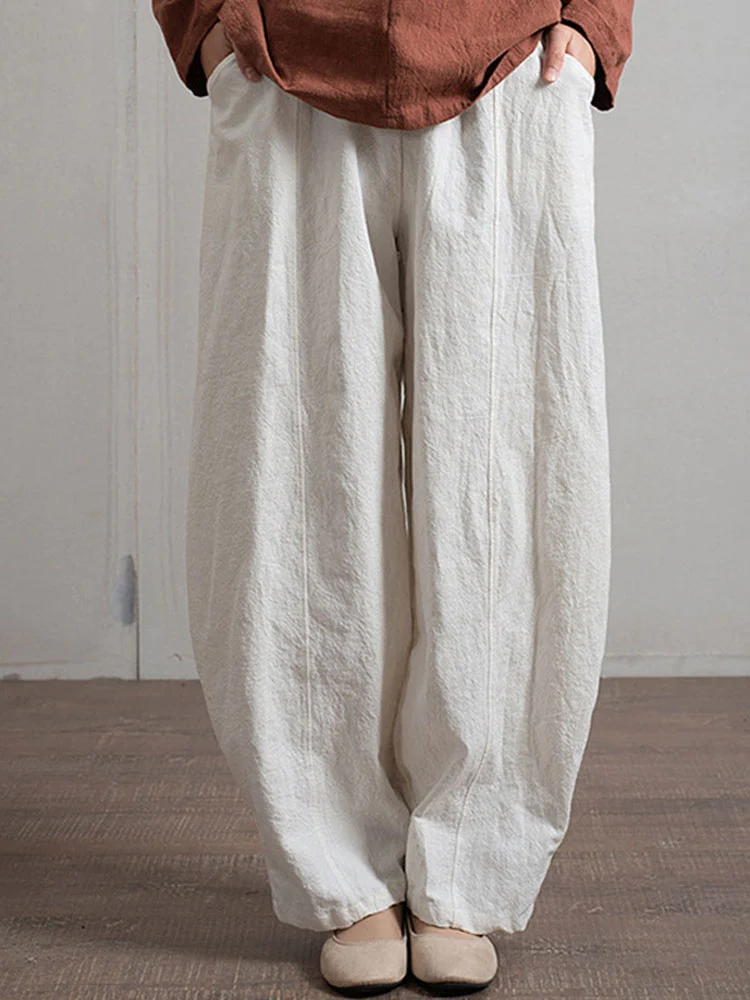 Women's Summer Simple Casual Cotton Linen Harem Loose Pants