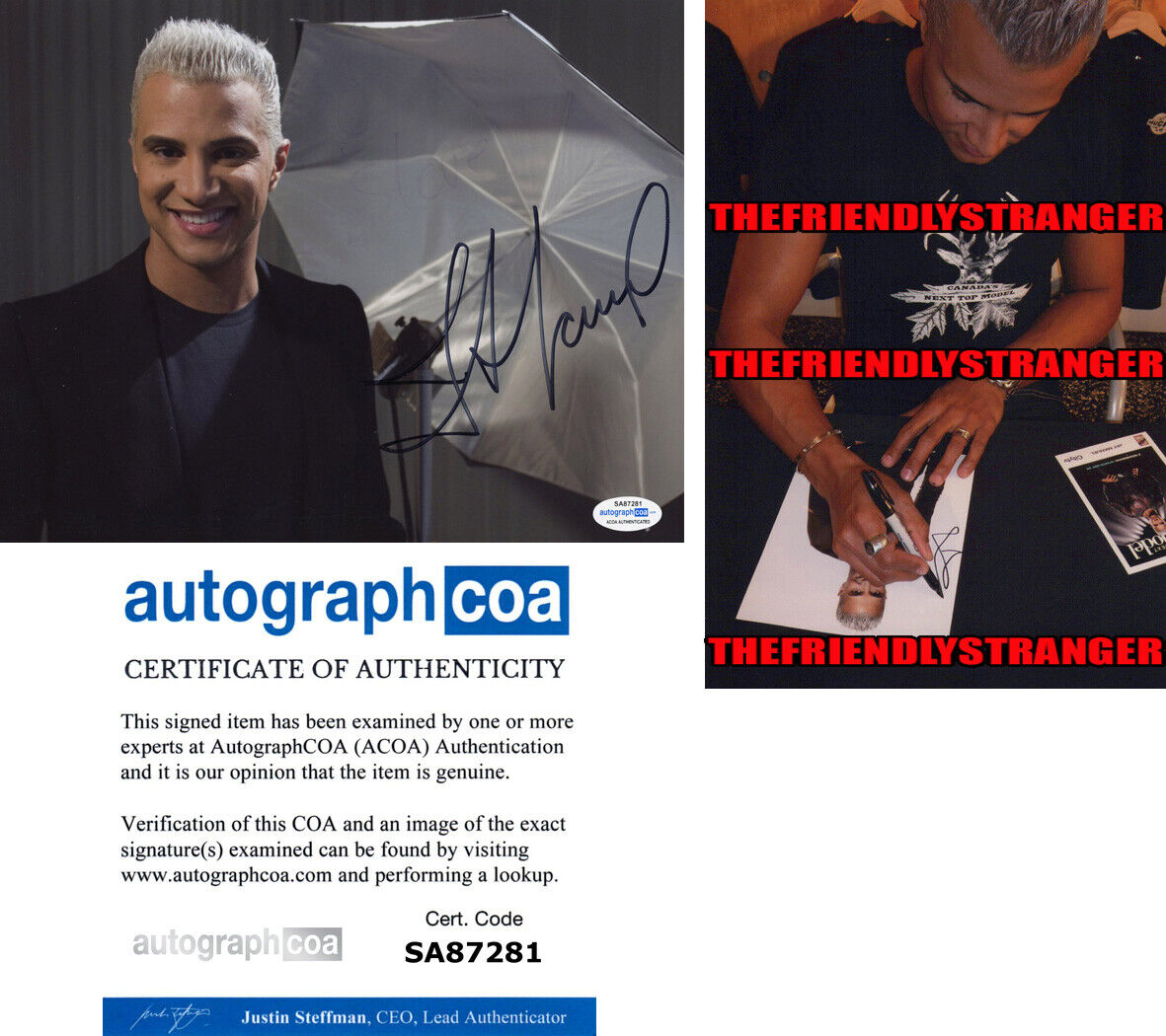 JAY MANUEL signed Autographed 8X10 Photo Poster painting PROOF America's Next Top Model ACOA COA