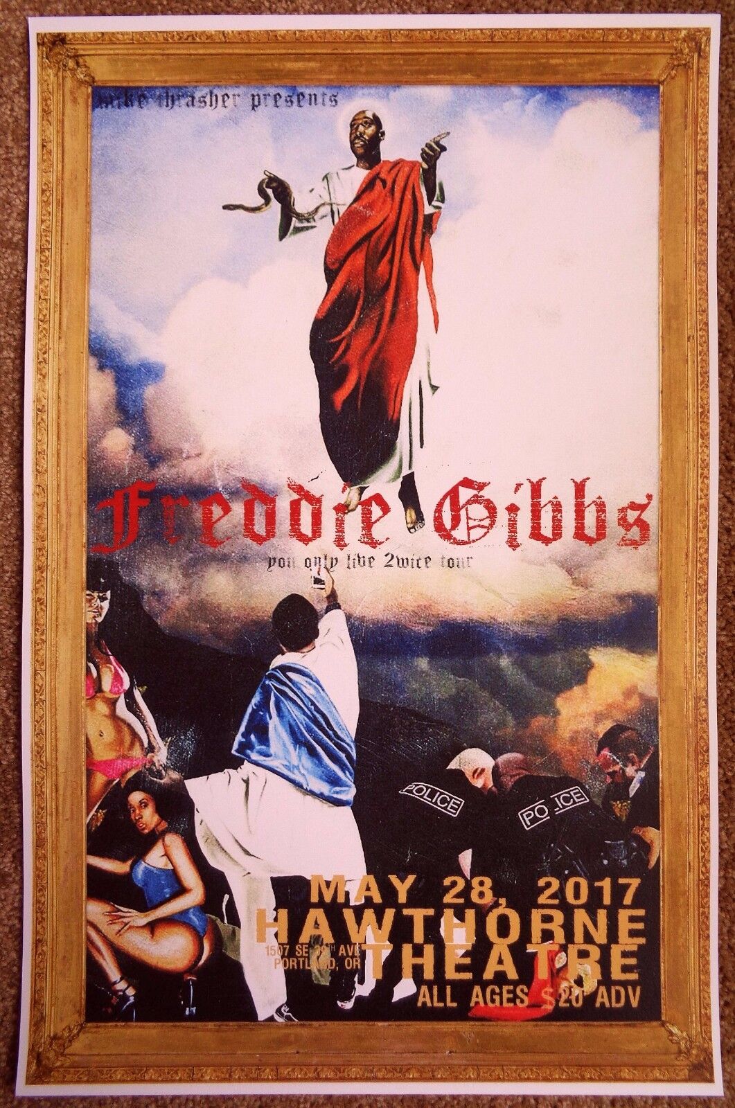 FREDDIE GIBBS 2017 Gig POSTER Portland Oregon Concert