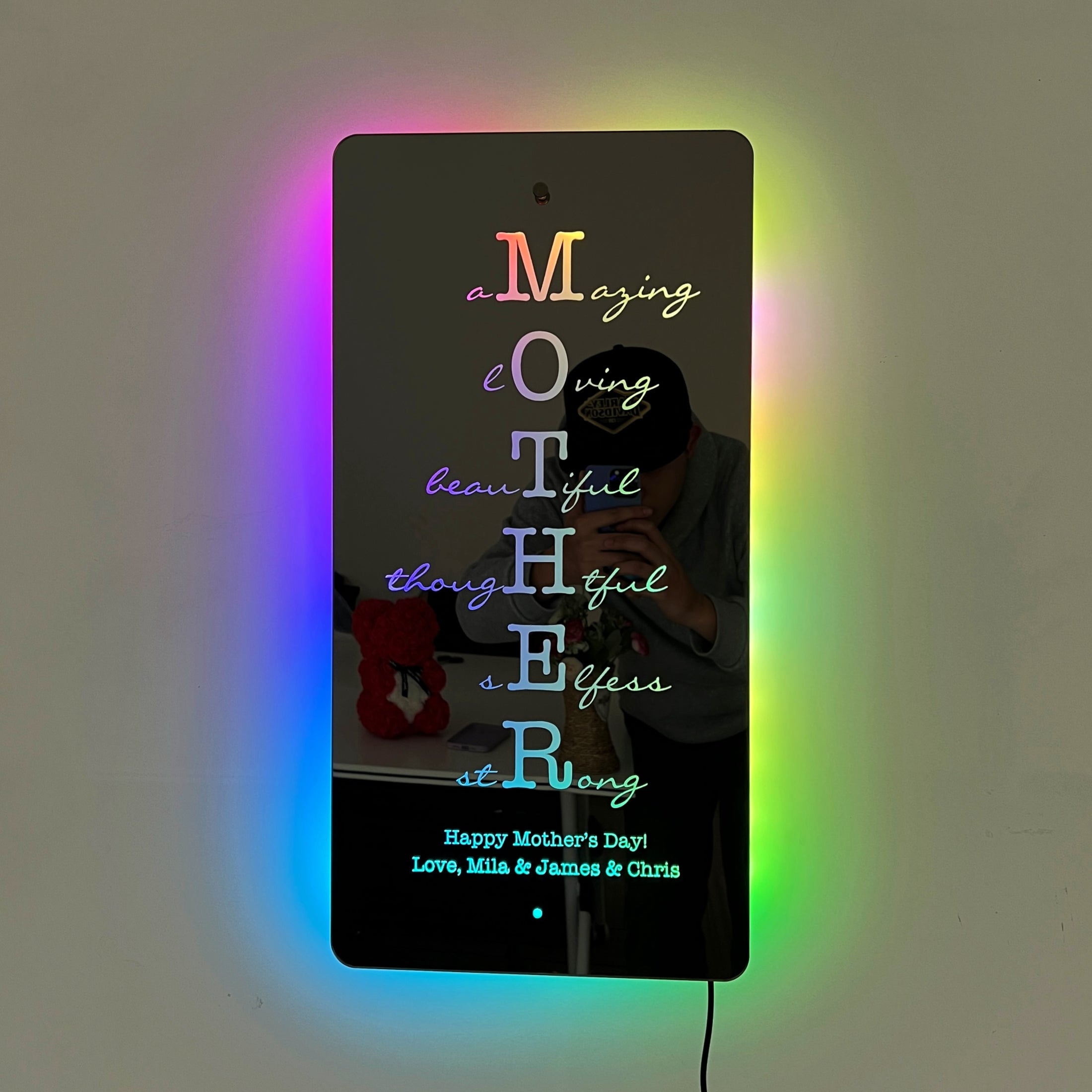Loveyoufancy Custom Mother/Grandma Mirror: Personalized Engraved Gift for Mother's Day/Birthday